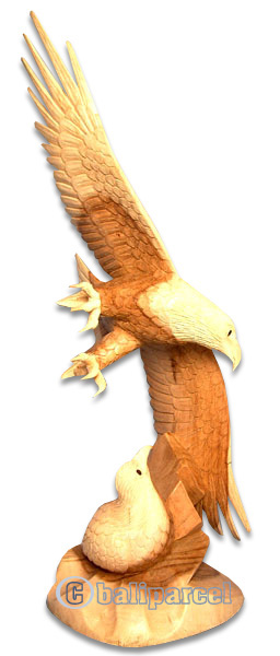 Wooden Eagle Handcarved From Suar Wood