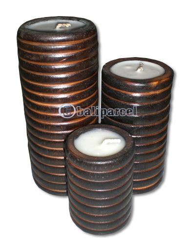 Wooden Candle Set Of 3