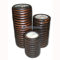 Wooden Candle Set Of 3