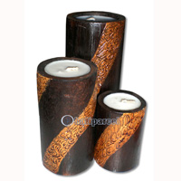 Wooden Candle Set Of 3
