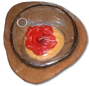 Rose Candle Inside In Coconut Shell