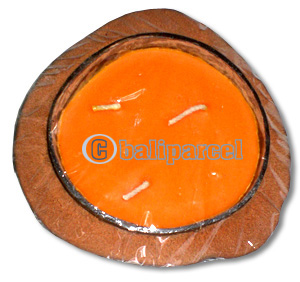 Candle Inside In Coconut Shell