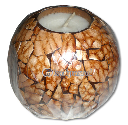 Candle Inside In Coconut Shell