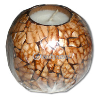 Candle Inside In Coconut Shell