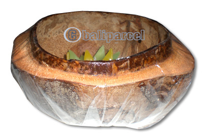 Lotus Candle Inside In Coconut Shell