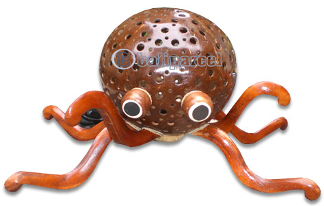 Handcrafted Bali Lamp, From Coconut Shell