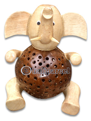 Handcrafted Bali Lamp, From Coconut Shell