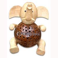 Handcrafted Bali Lamp, From Coconut Shell