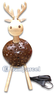 Handcrafted Bali Lamp, From Coconut Shell