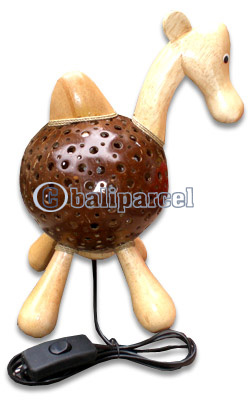 Handcrafted Bali Lamp, From Coconut Shell