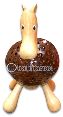 Handcrafted Bali Lamp, From Coconut Shell