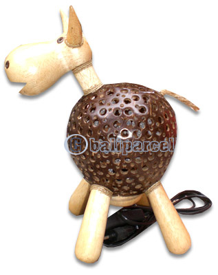 Handcrafted Bali Lamp, From Coconut Shell