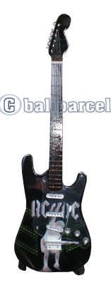Electric Guitar With Stand, Miniature Of Music Instrument