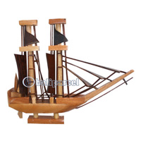 Wooden Miniatur Boat, From Mahogany Wood
