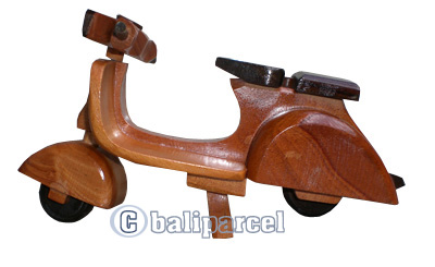 Wooden Motor Cycle, Handmade From Mahogany Wood