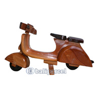 Wooden Motor Cycle, Handmade From Mahogany Wood