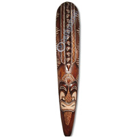Wooden Mask, Hand Carved From Albesia Wood