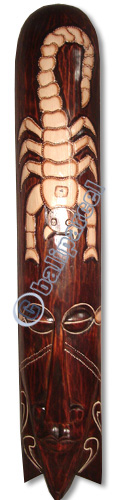 Wooden Mask, Hand Carved From Albesia Wood