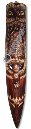 Wooden Mask, Hand Carved From Albesia Wood