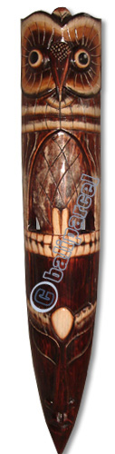 Wooden Mask, Hand Carved From Albesia Wood
