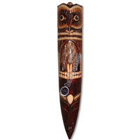 Wooden Mask, Hand Carved From Albesia Wood