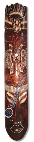 Wooden Mask, Hand Carved From Albesia Wood