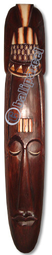Wooden Mask, Hand Carved From Albesia Wood