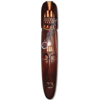 Wooden Mask, Hand Carved From Albesia Wood