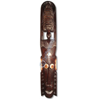Wooden Mask, Hand Carved From Albesia Wood