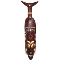 Wooden Mask, Hand Carved From Albesia Wood