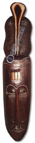 Wooden Mask, Hand Carved From Albesia Wood