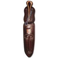Wooden Mask, Hand Carved From Albesia Wood