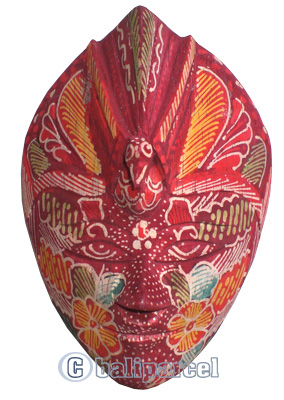 Wooden Peacock Bird Mask, Hand Carved From Albesia Wood 