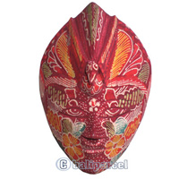 Wooden Peacock Bird Mask, Hand Carved From Albesia Wood 