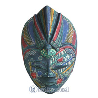 Wooden Peacock Bird Mask, Hand Carved From Albesia Wood