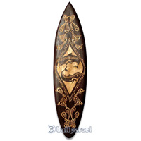 Wooden Surfboard, Handcarved From Pinus Wood / Included Stand