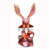 Wooden Owl Handcarved From Suar Wood