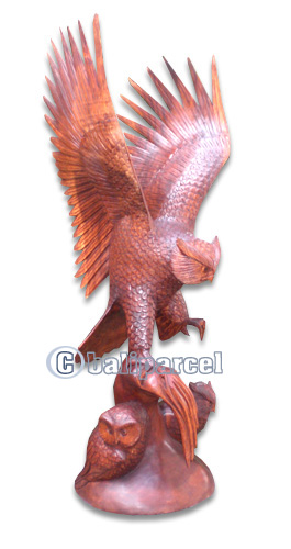 Wooden Owl Handcarved From Suar Wood