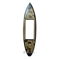 Wooden Surfboard Mirror, Handcarved From Pinus Wood
