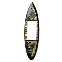 Wooden Surfboard Mirror, Handcarved From Pinus Wood