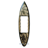 Wooden Surfboard Mirror, Handcarved From Pinus Wood