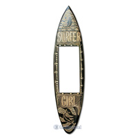 Wooden Surfboard Mirror, Handcarved From Pinus Wood