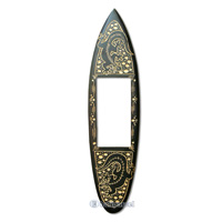 Wooden Surfboard Mirror, Handcarved From Pinus Wood