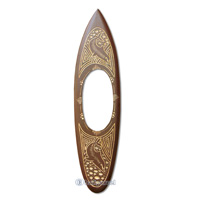 Wooden Surfboard Mirror, Handcarved From Pinus Wood