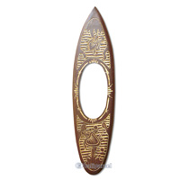 Wooden Surfboard Mirror, Handcarved From Pinus Wood