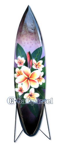 Wooden Surfboard Airbrused, Handcarved From Pinus Wood (included Iron Stand)