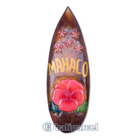 Wooden Tiki Surfboard, Hand Carved From Albesia Wood