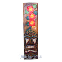 Wooden Tiki Wall Decoration, Hand Carved From Albesia Wood