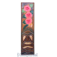 Wooden Tiki Wall Decoration, Hand Carved From Albesia Wood
