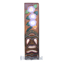 Wooden Tiki Wall Decoration, Hand Carved From Albesia Wood